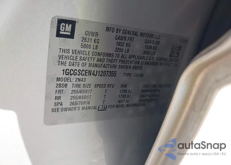 2018 Chevrolet Colorado Lt z USA, uszkodzony, nr VIN 1GCGSCEN4J1207355